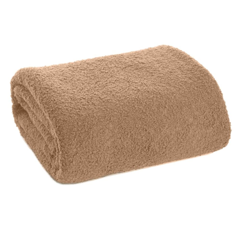 Béžová hřejivá deka s jemnou texturou BOUCLÉ 3