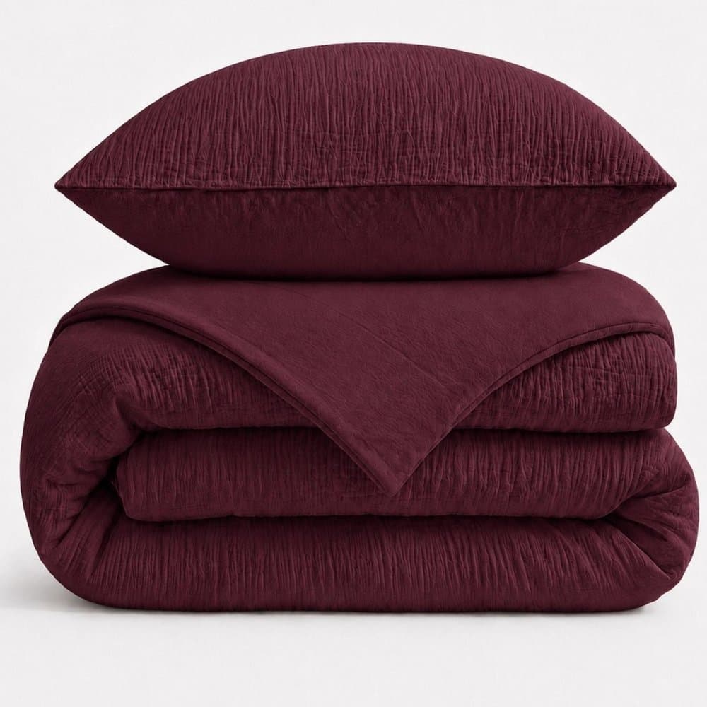 Vínové prostěradlo z bavlněného mušelínu s knoflíky 3
