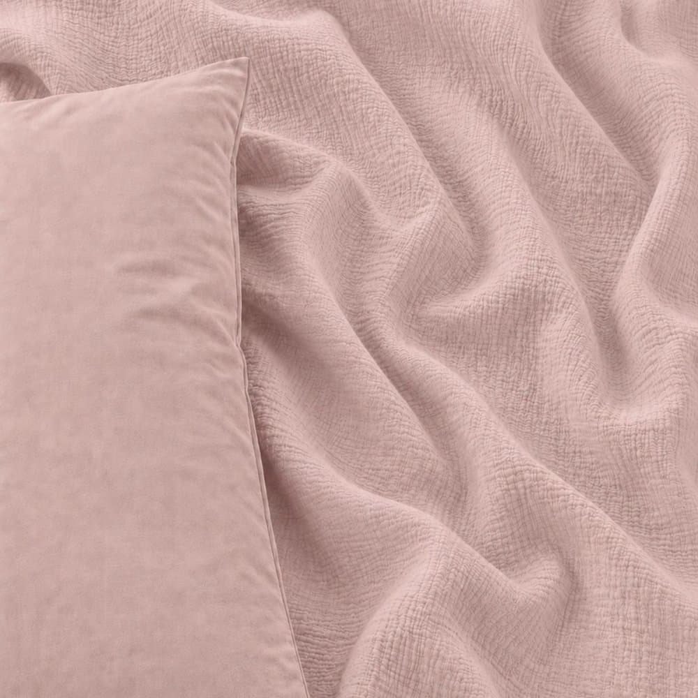 Růžové prostěradlo z bavlněného mušelínu s knoflíky 6