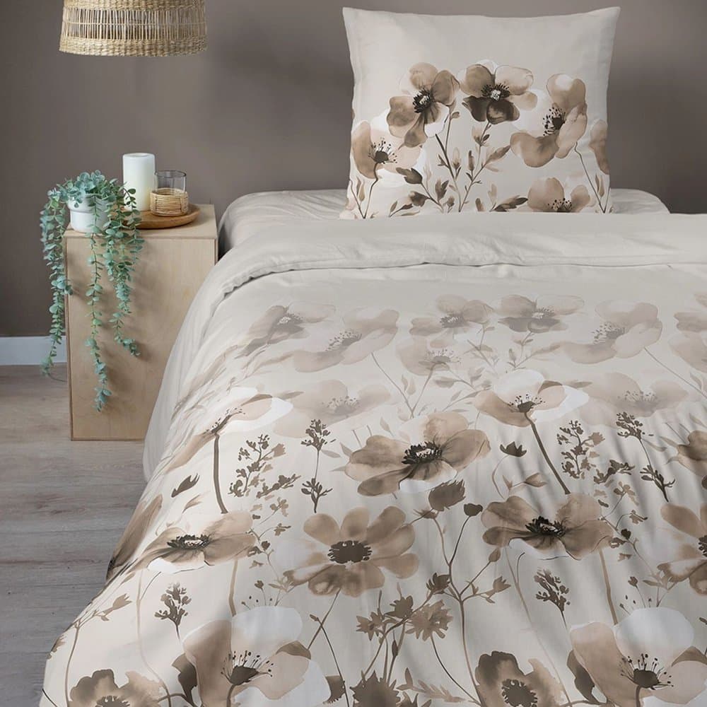 Elegantní květinové ložní prádlo s hnědými květy 5