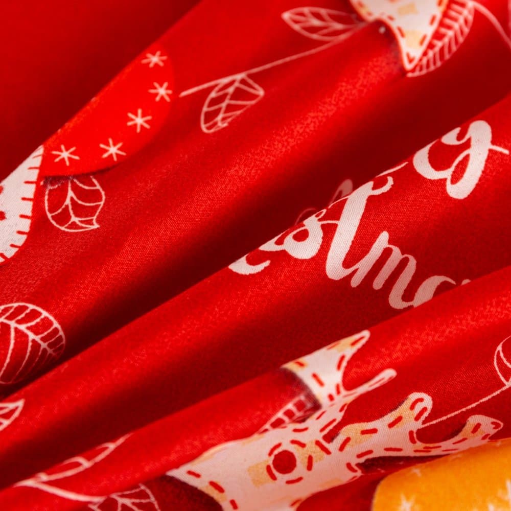 Vánoční povlečení ze syntetické bavlny – červené s nápisem Merry Christmas 4