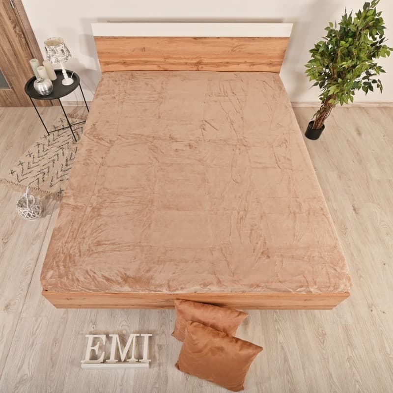 Prostěradlo z mikroplyše hnědé EMI 2