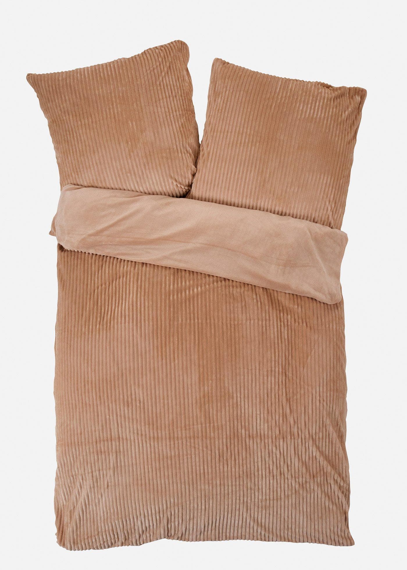 Oboustranné povlečení Cashmere Touch s manšestrovým vzhledem