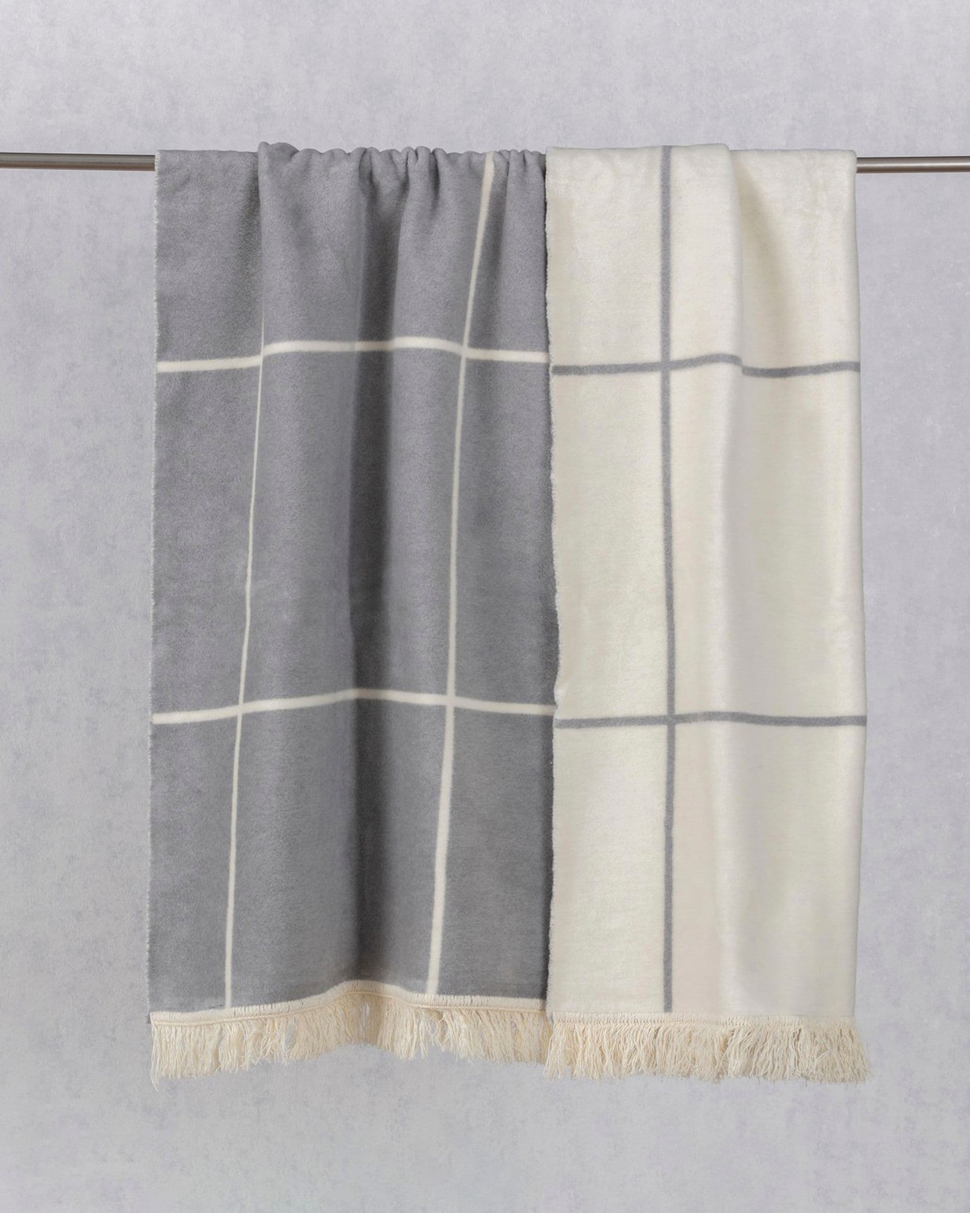 Deka Cotton Cloud Grey&Ecru Check 3