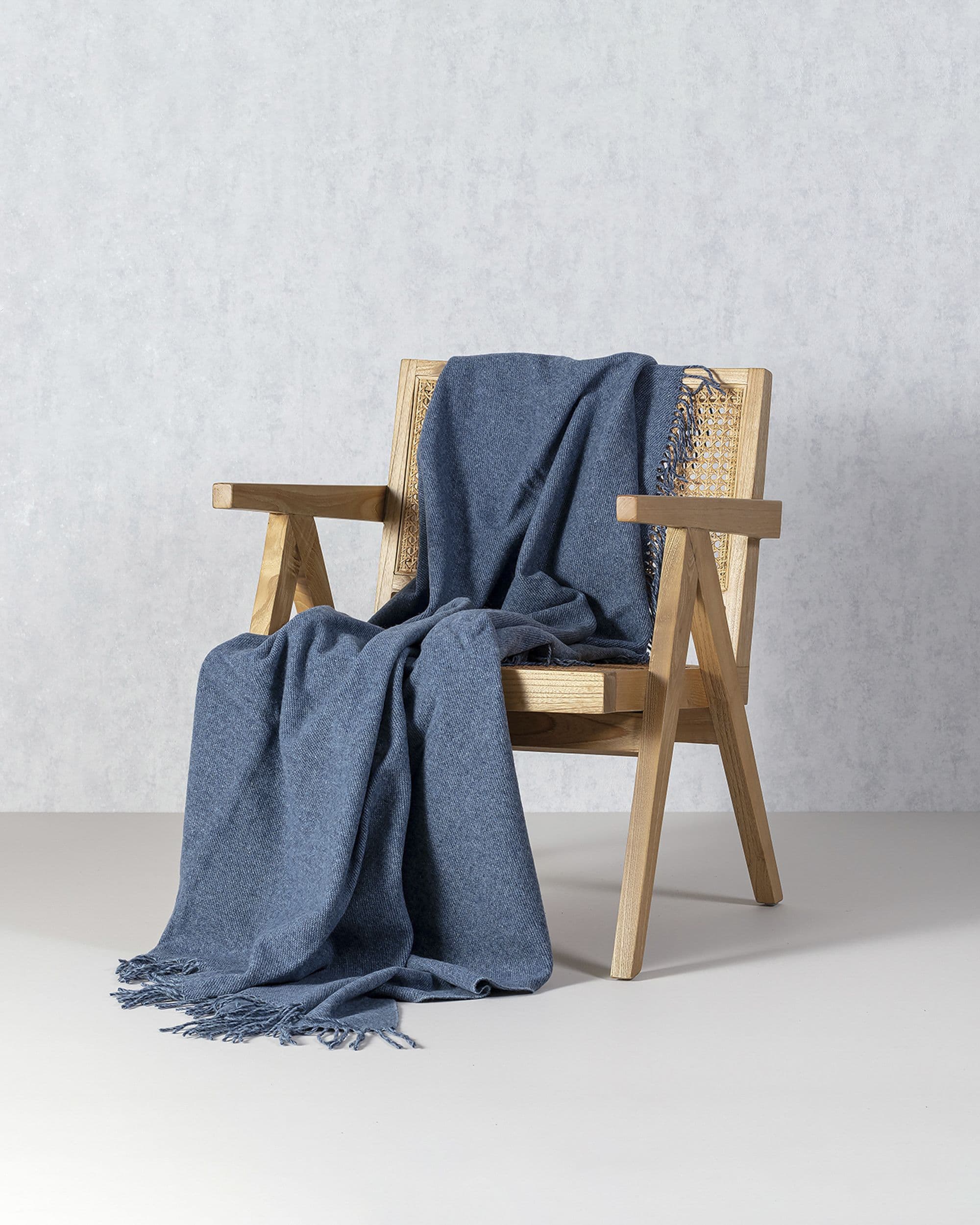 Pléd Merinos melange denim