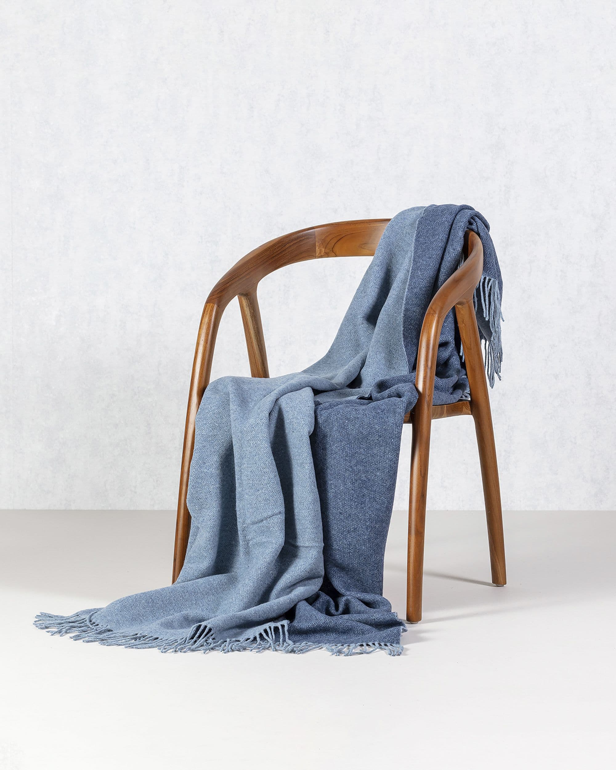 Pléd Merinos melange blue