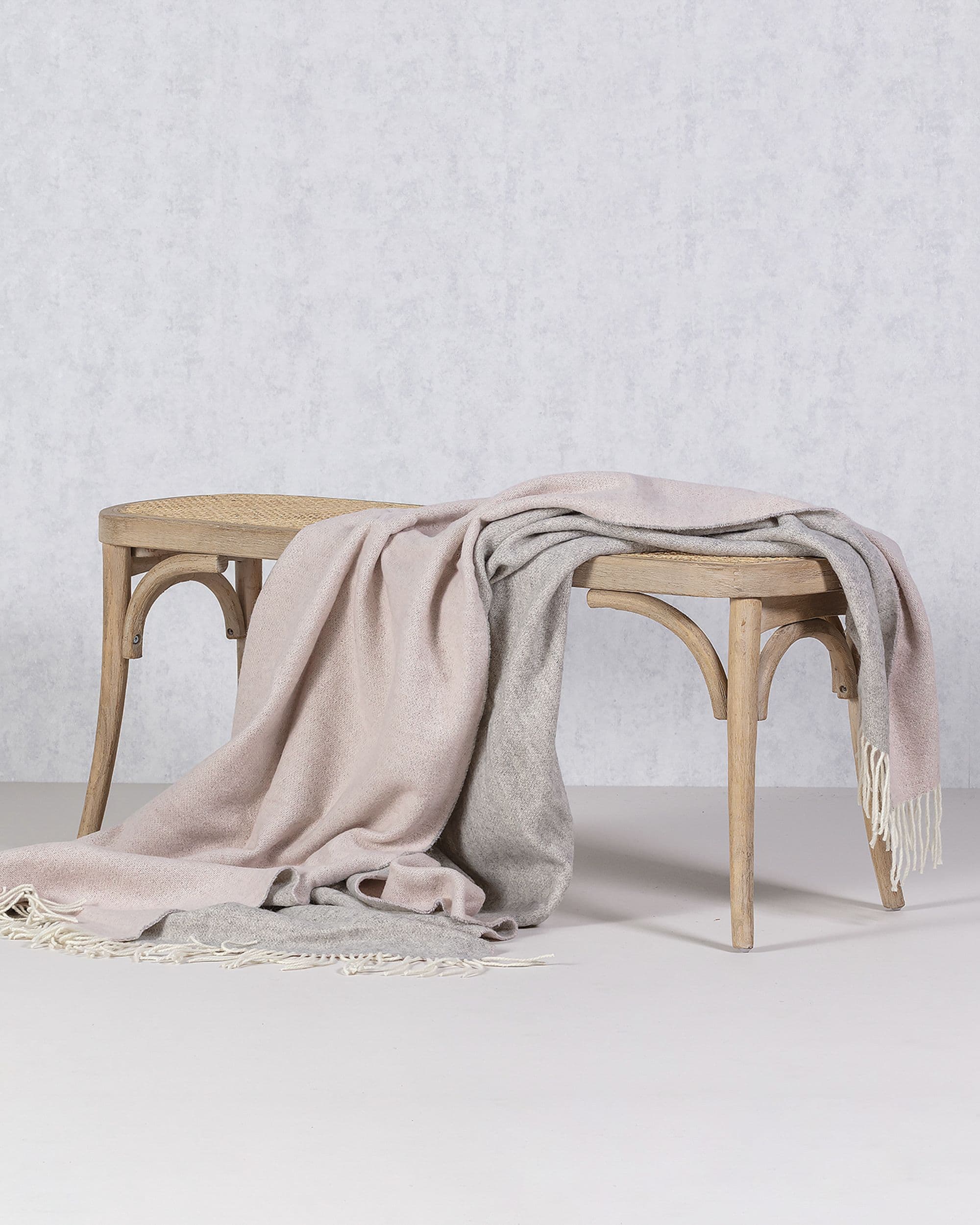 Pléd Merinos melange grey pink