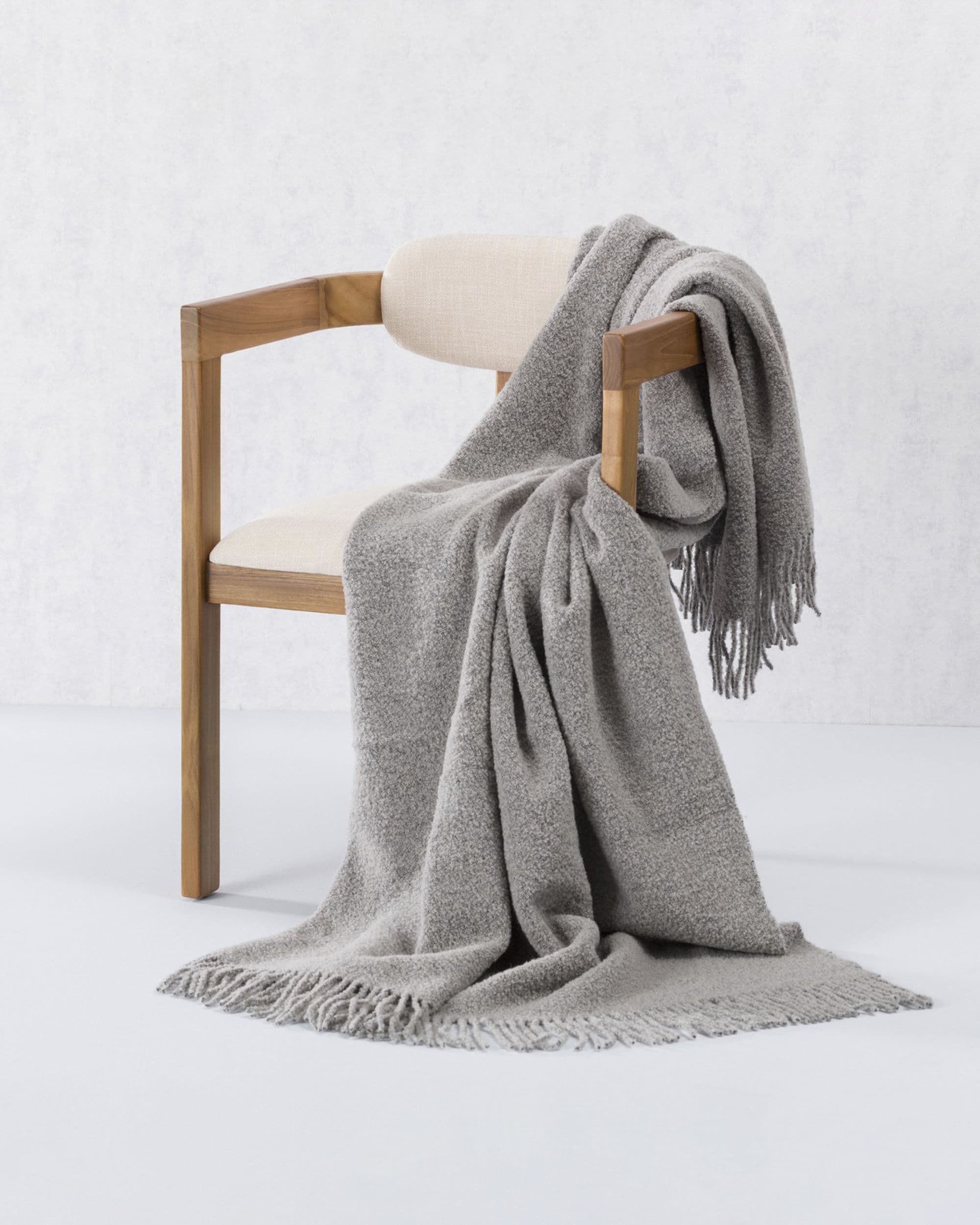 Pléd Boucle silver grey