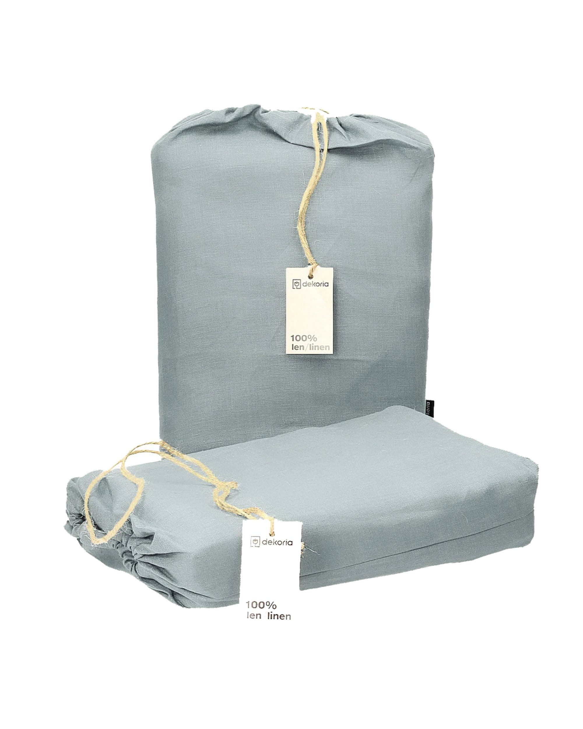 Lněné ložní povlečení Linen barva šedá látka poloprůhledná, pletený vzor, lněná 3