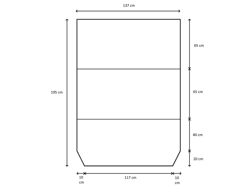 AMBRILO Skládací matrace do auta šedá 117/137x195x8 cm pro VW Multivan T7 2