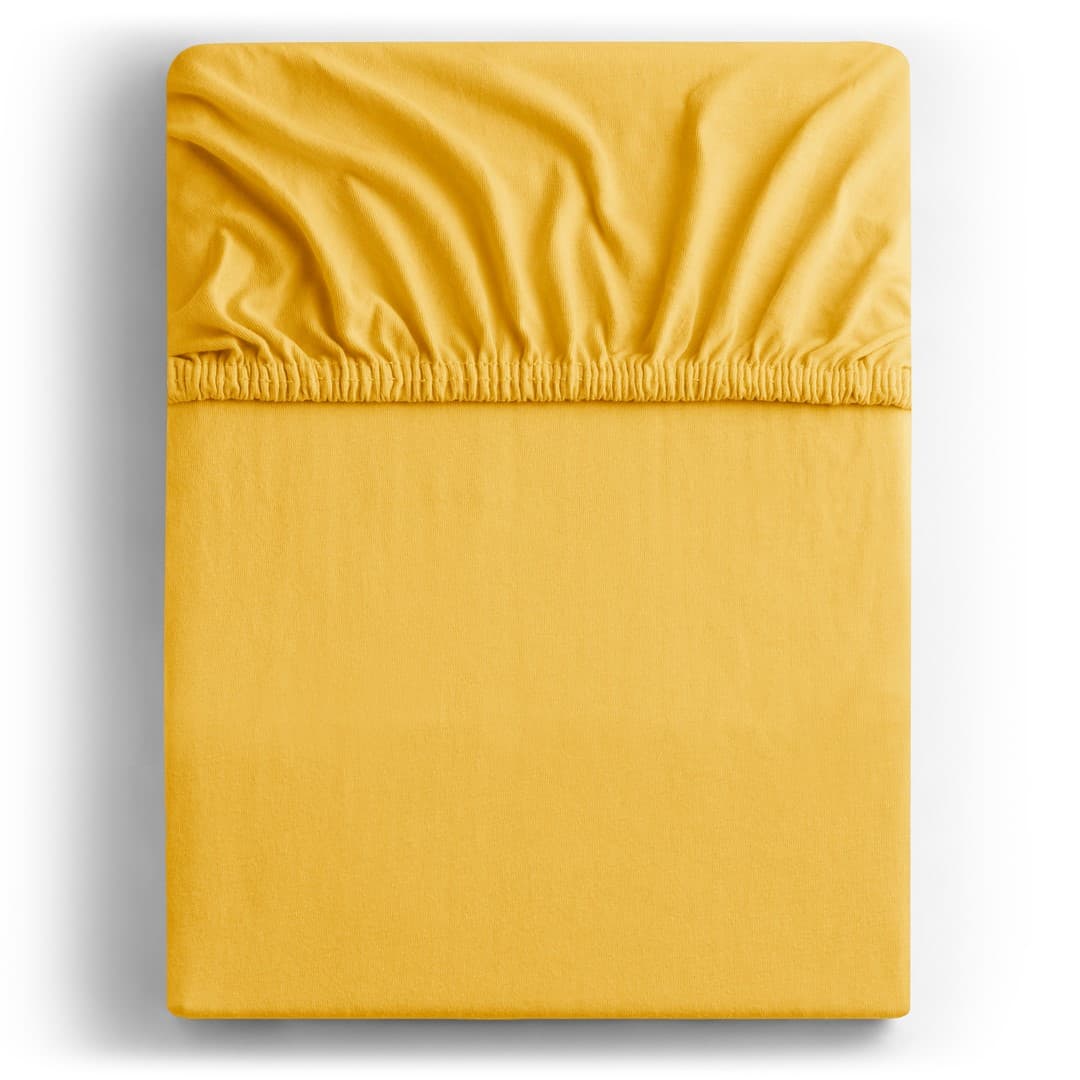Restilo Bavlněné jersey prostěradlo s gumou DecoKing Amber žluté 2