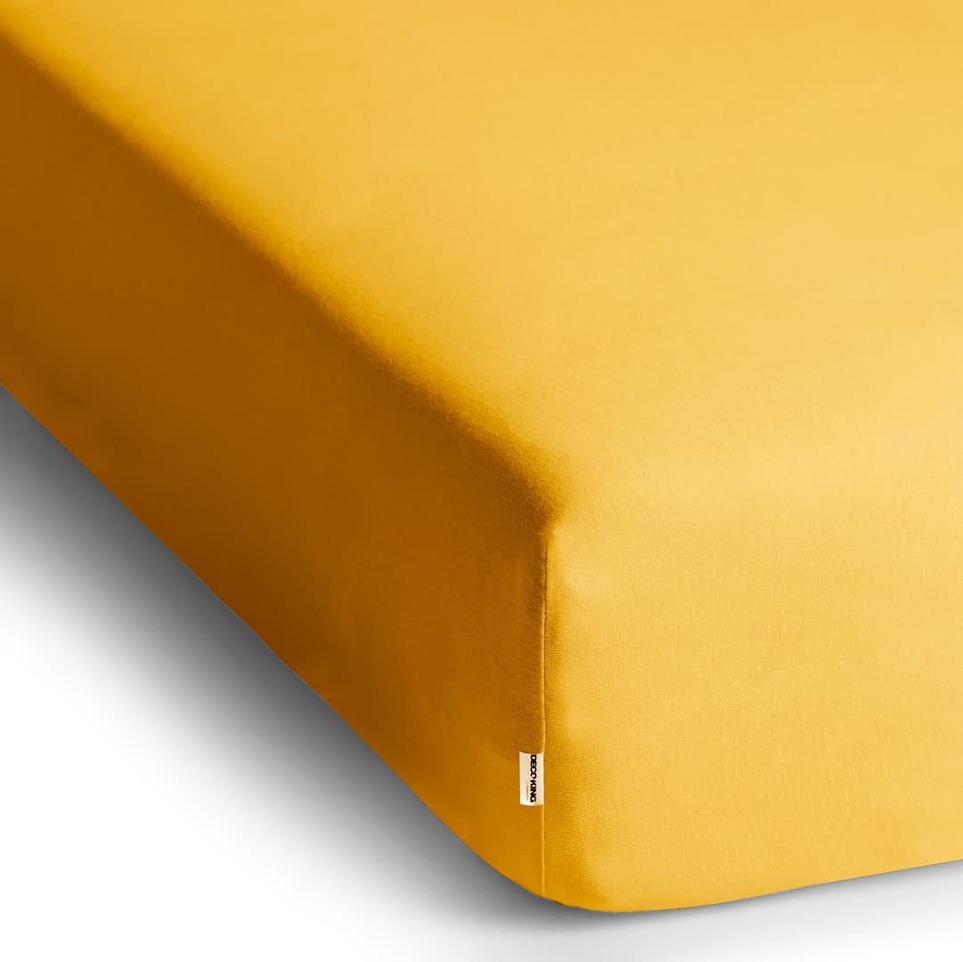 Restilo Bavlněné jersey prostěradlo s gumou DecoKing Amber žluté 3