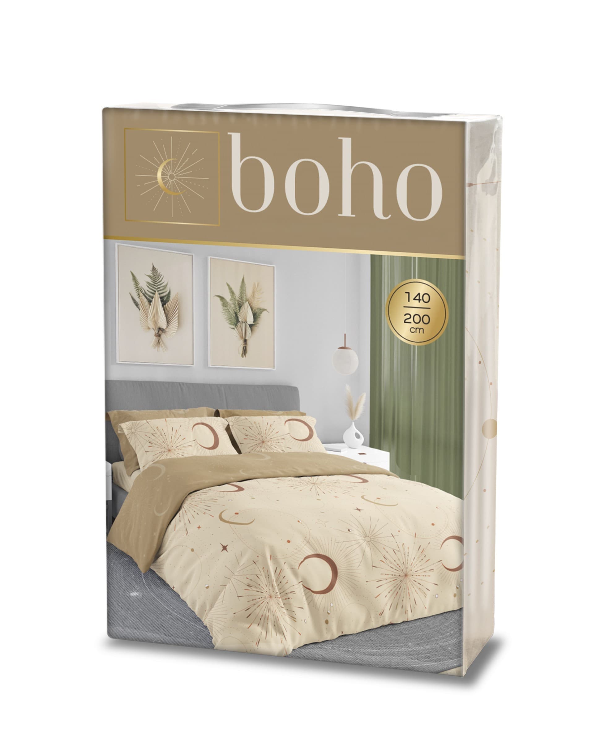 Faro Bavlněné saténové povlečení Boho 010 140x200 cm + 70x90 cm meruňkové 2