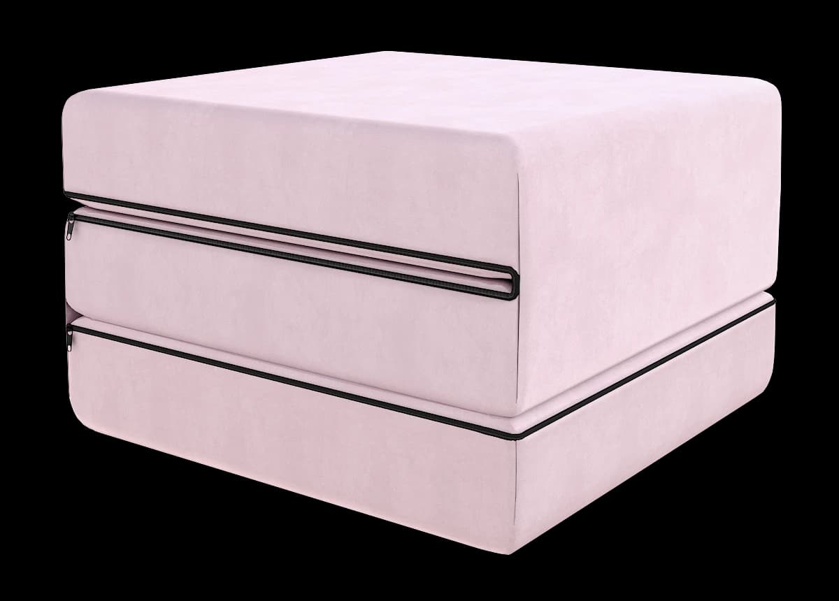 FDM Skládací matrace pro hosty a na cesty MASON 80x200x14 cm pudrově růžová 2