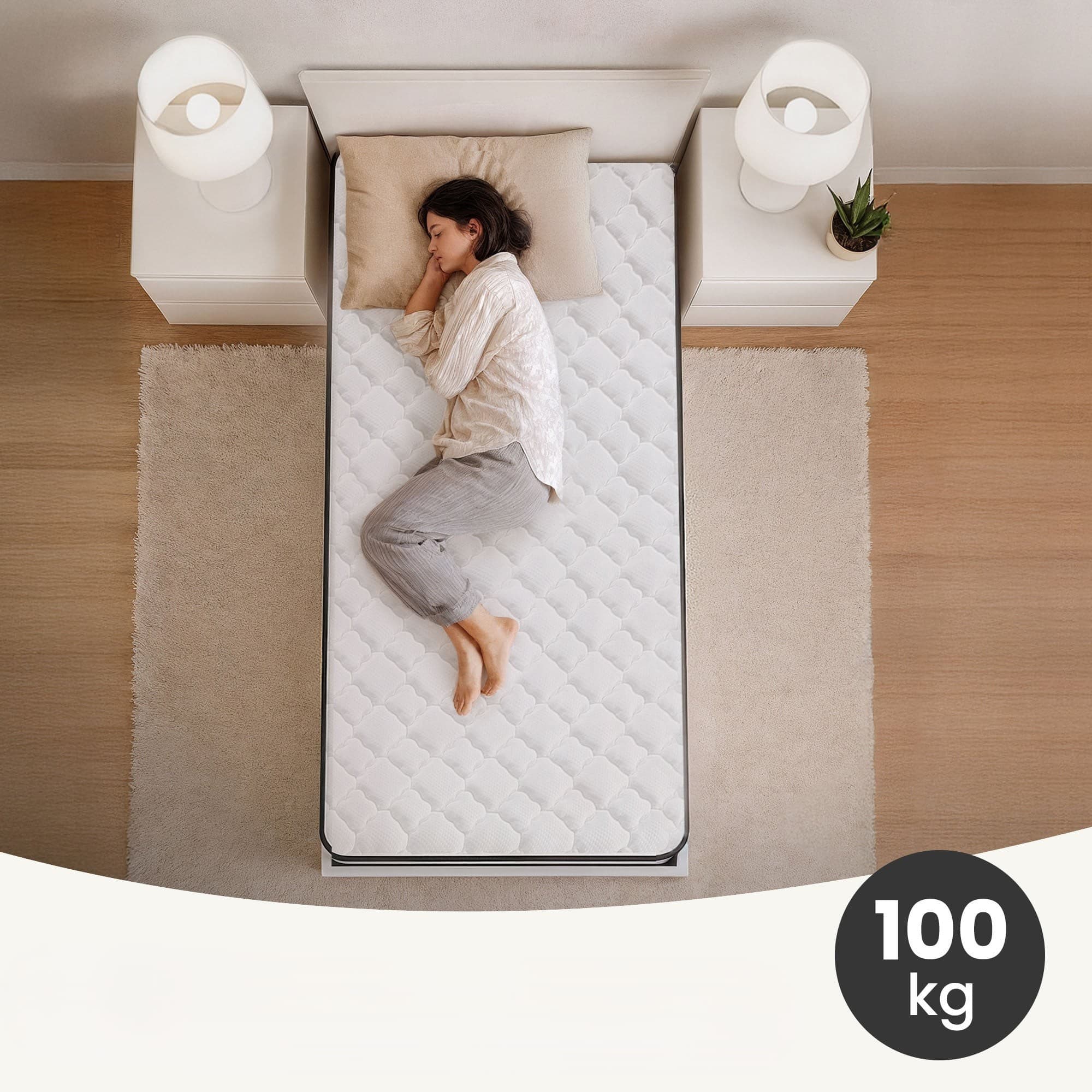 Ak furniture Pružinová matrace s povlakem Wolly 80x200 bílá 4