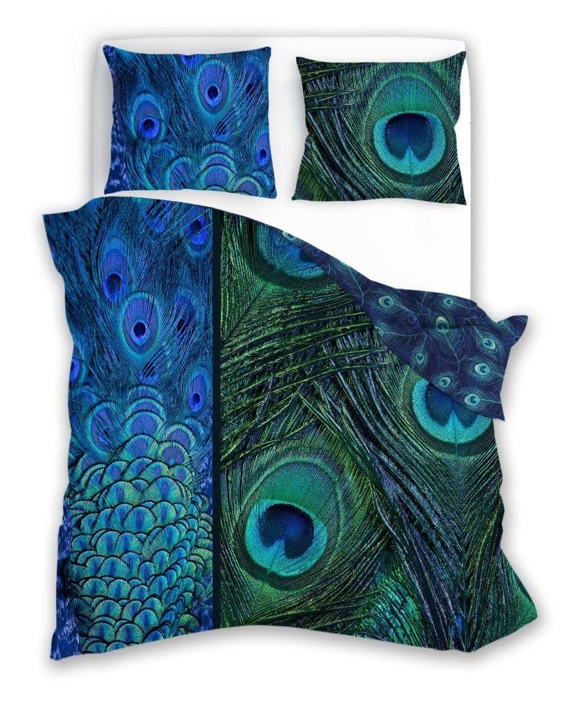 Faro Bavlněné saténové povlečení NOBILE 007 160x200 cm + 2x 70x80 cm modré/zelené