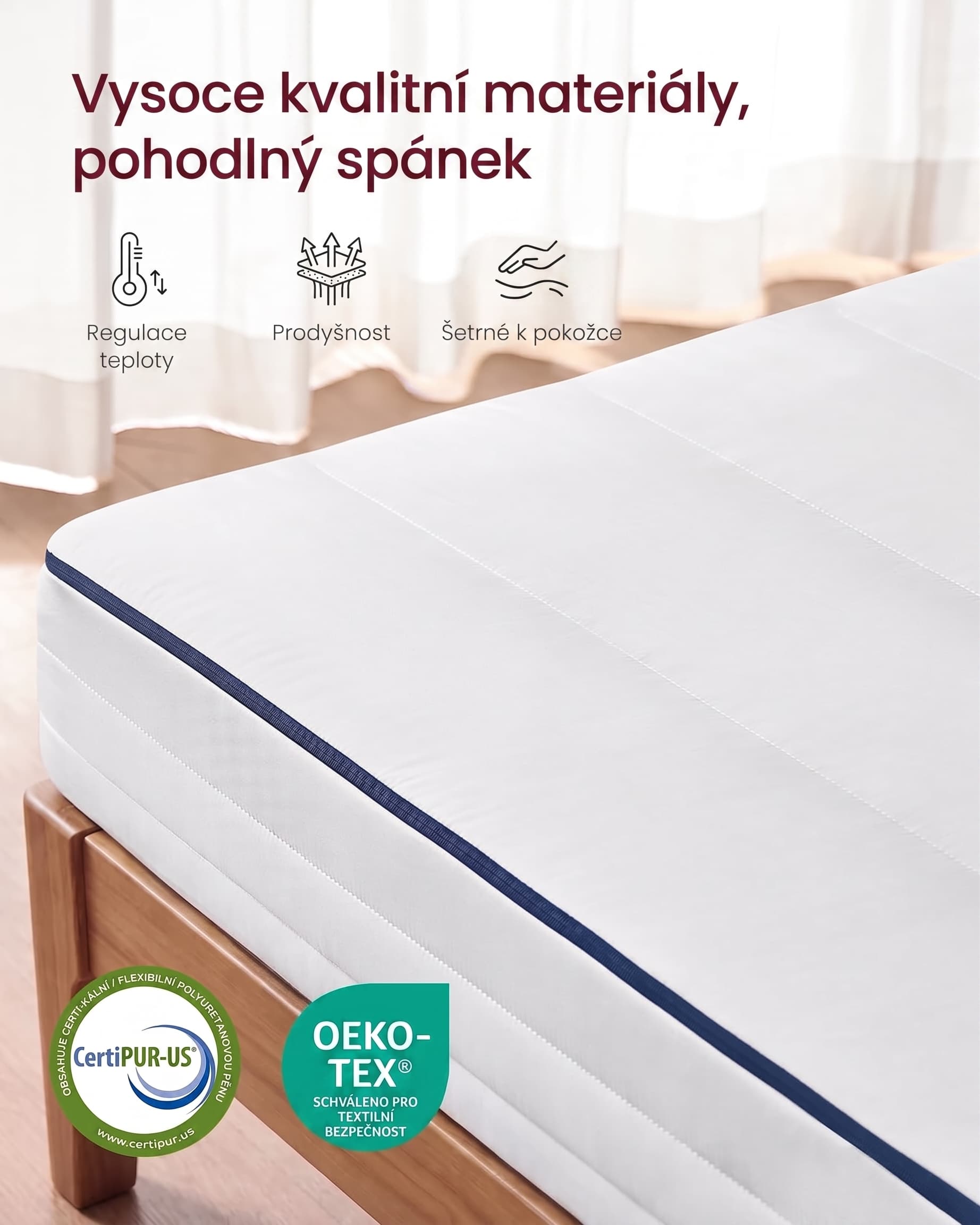 SONGMICS Matrace s gelovou paměťovou pěnou Vasagle Marie 140x200 bílá 5