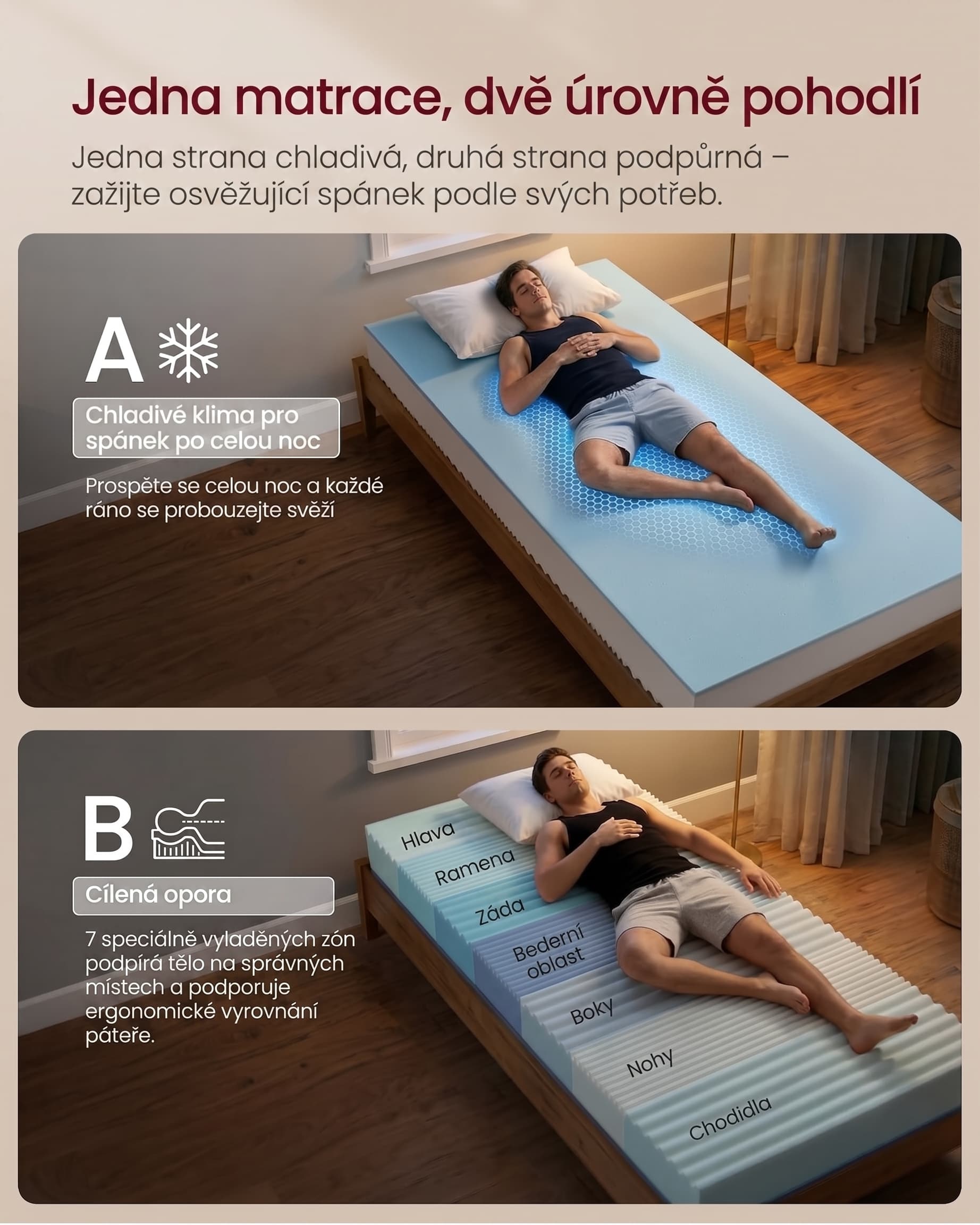 SONGMICS Matrace s gelovou paměťovou pěnou Vasagle Marie 90x200 bílá 5