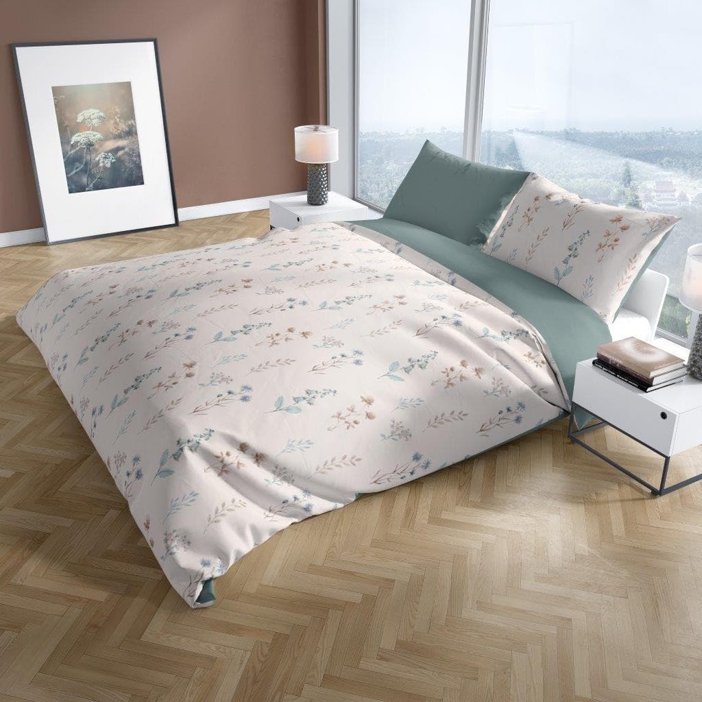 Faro Bavlněné povlečení COTTAGE HOME 018 140x200 cm + 1x 70x90 cm bílé/zelené 2