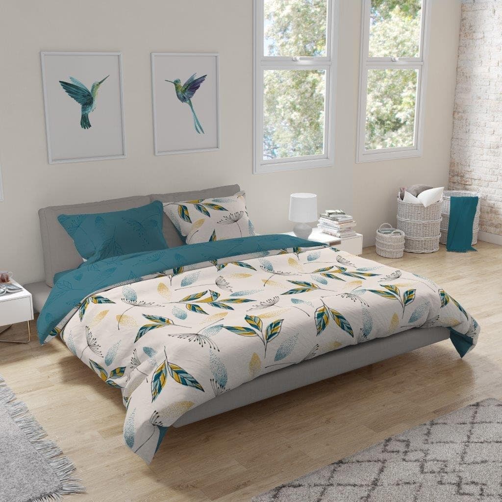 Faro Flanelové povlečení Pure Flannel 006 140x200 cm + 70x90 cm krémové/tyrkysové 2