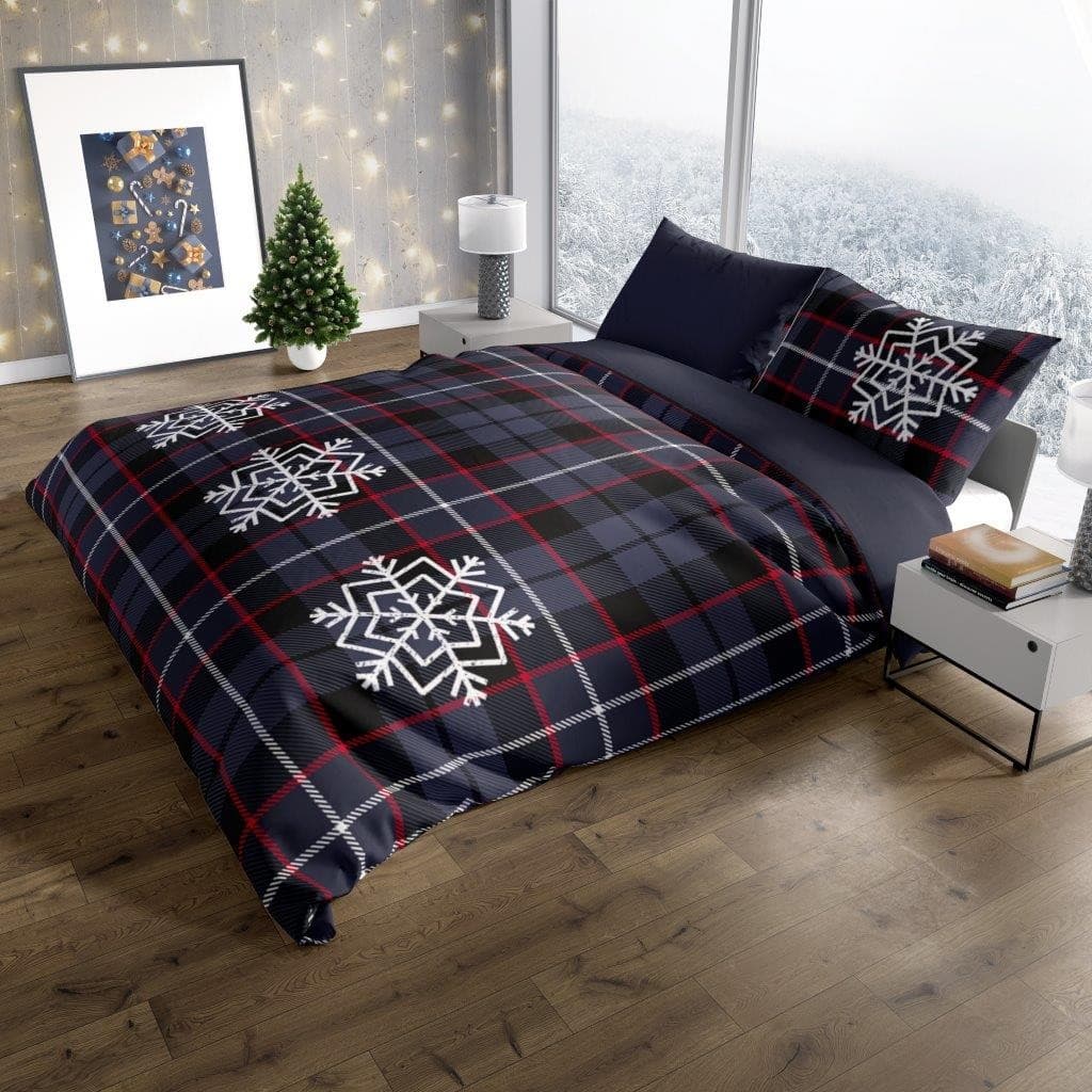 Faro Vánoční bavlněné povlečení Nordic 007 140x200 cm + 70x80 cm tmavě modré 4
