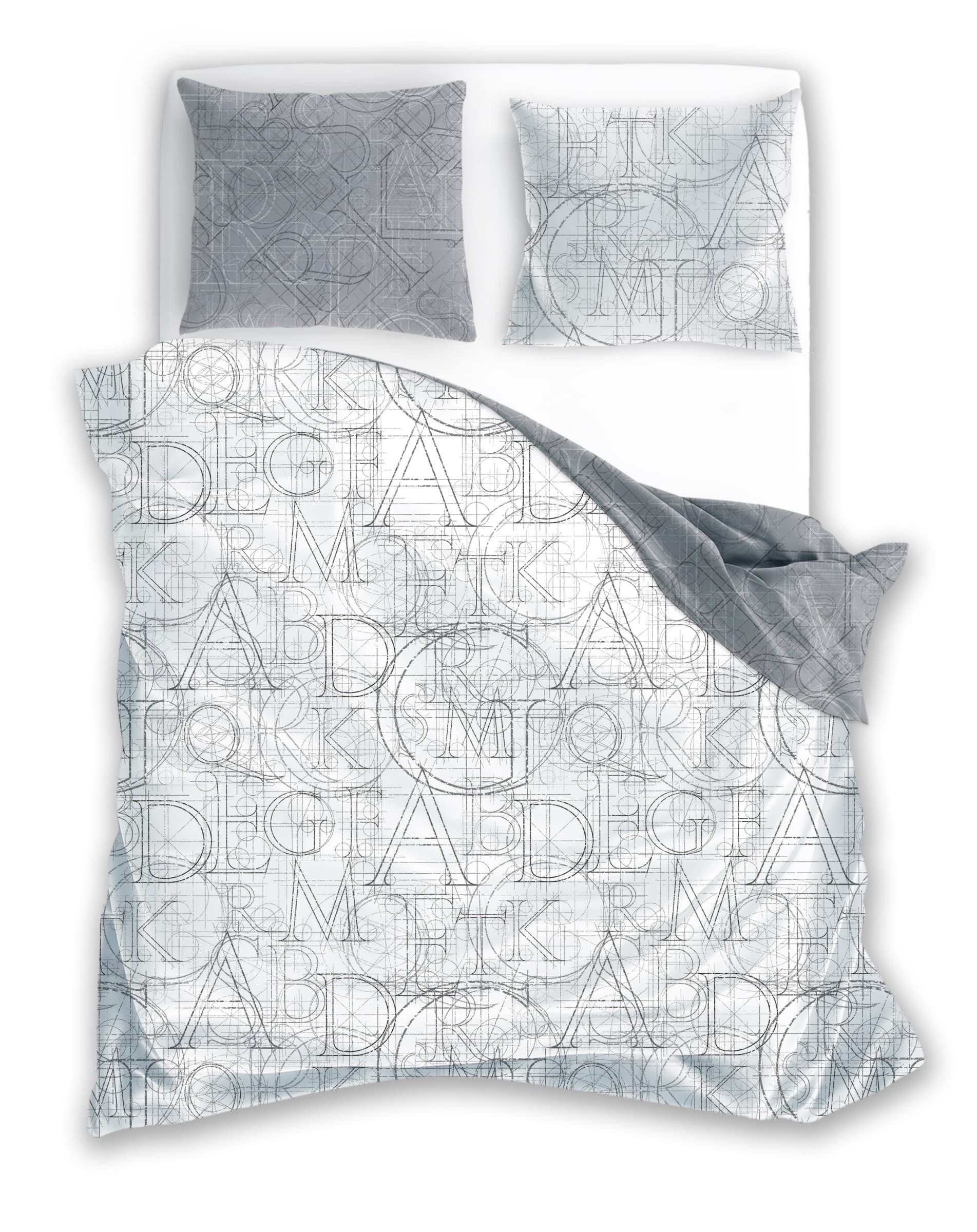 Faro Bavlněné saténové povlečení Boho 009 140x200 cm + 70x90 cm šedé