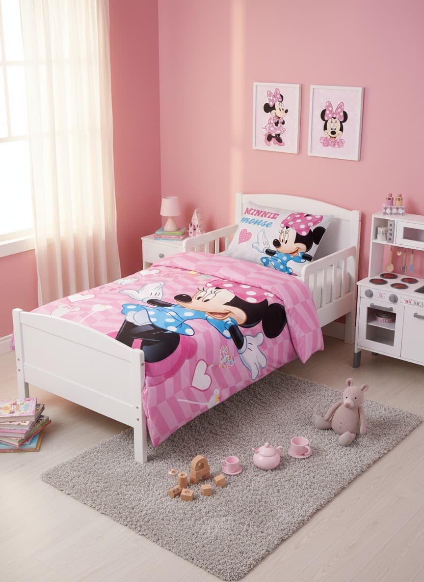 Faro Dětské bavlněné povlečení Nook Minnie Mouse 100x135 cm + 40x60 cm růžové 2