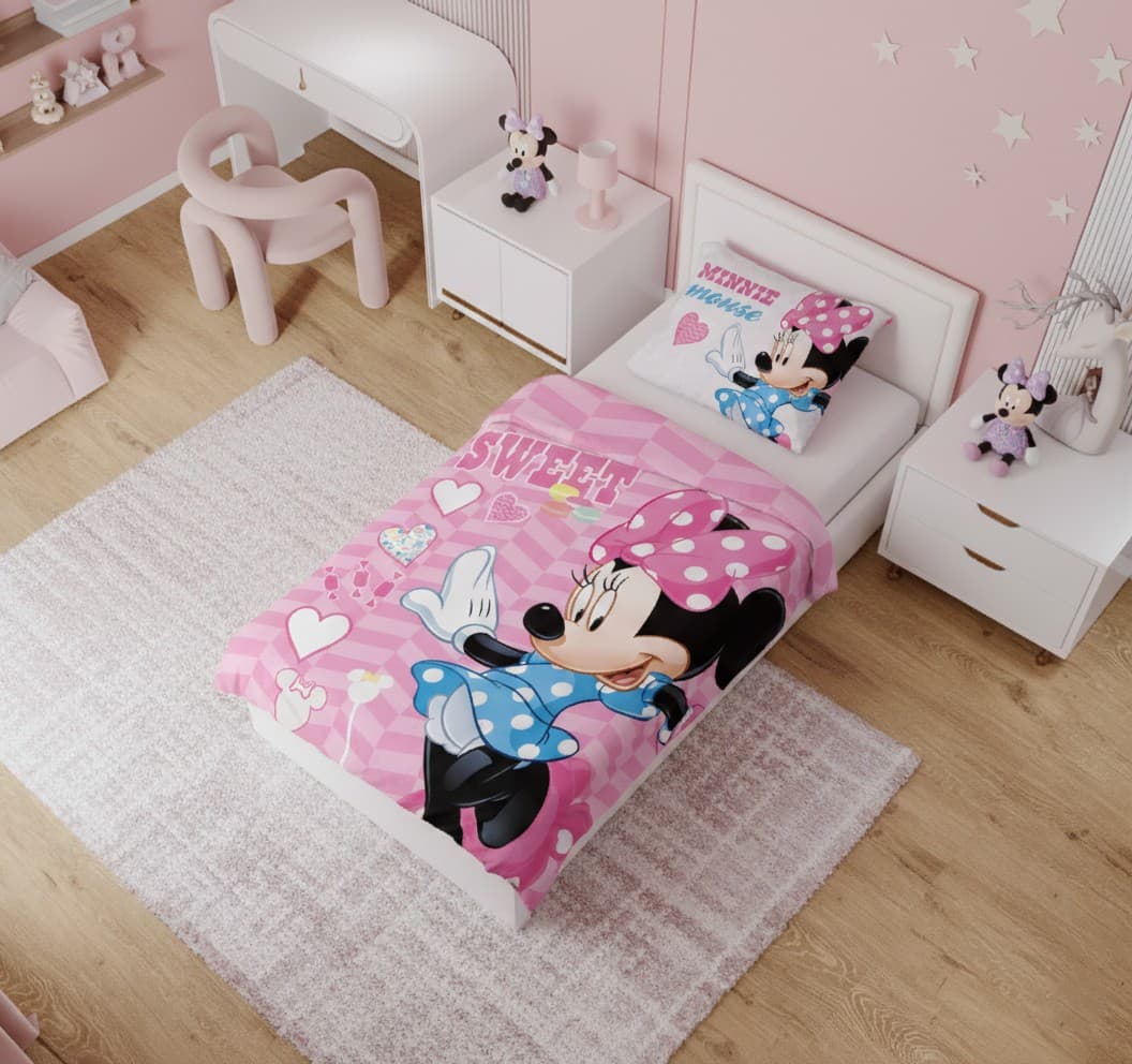 Faro Dětské bavlněné povlečení Nook Minnie Mouse 100x135 cm + 40x60 cm růžové 3