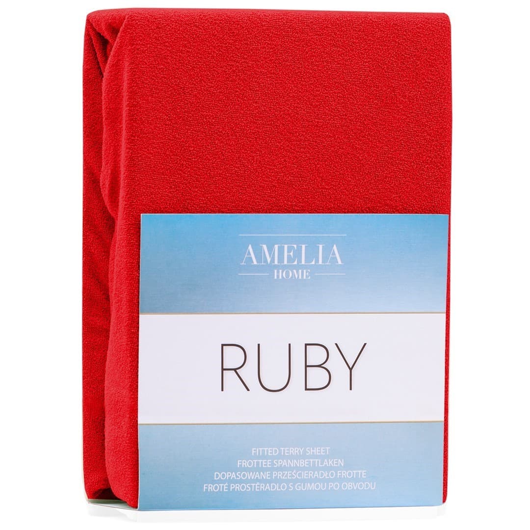 Restilo Froté prostěradlo s gumou AmeliaHome Ruby červené