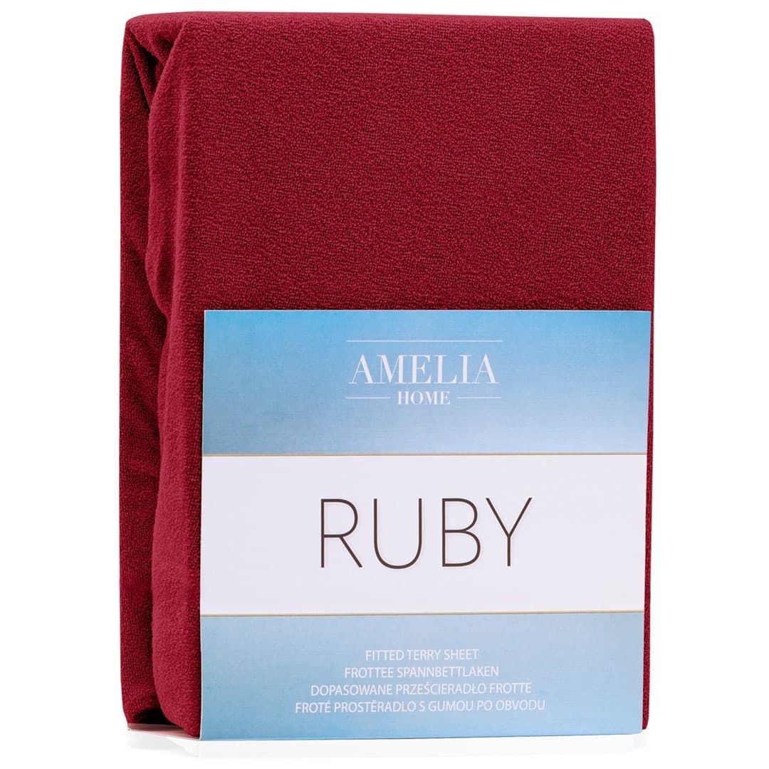 Restilo Froté prostěradlo s gumou AmeliaHome Ruby tmavě červené