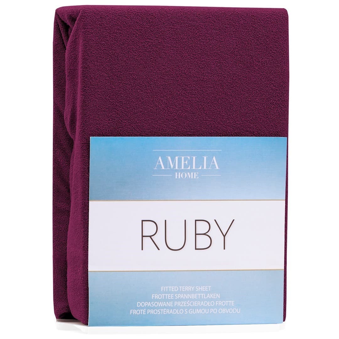 Restilo Froté prostěradlo s gumou AmeliaHome Ruby višňové
