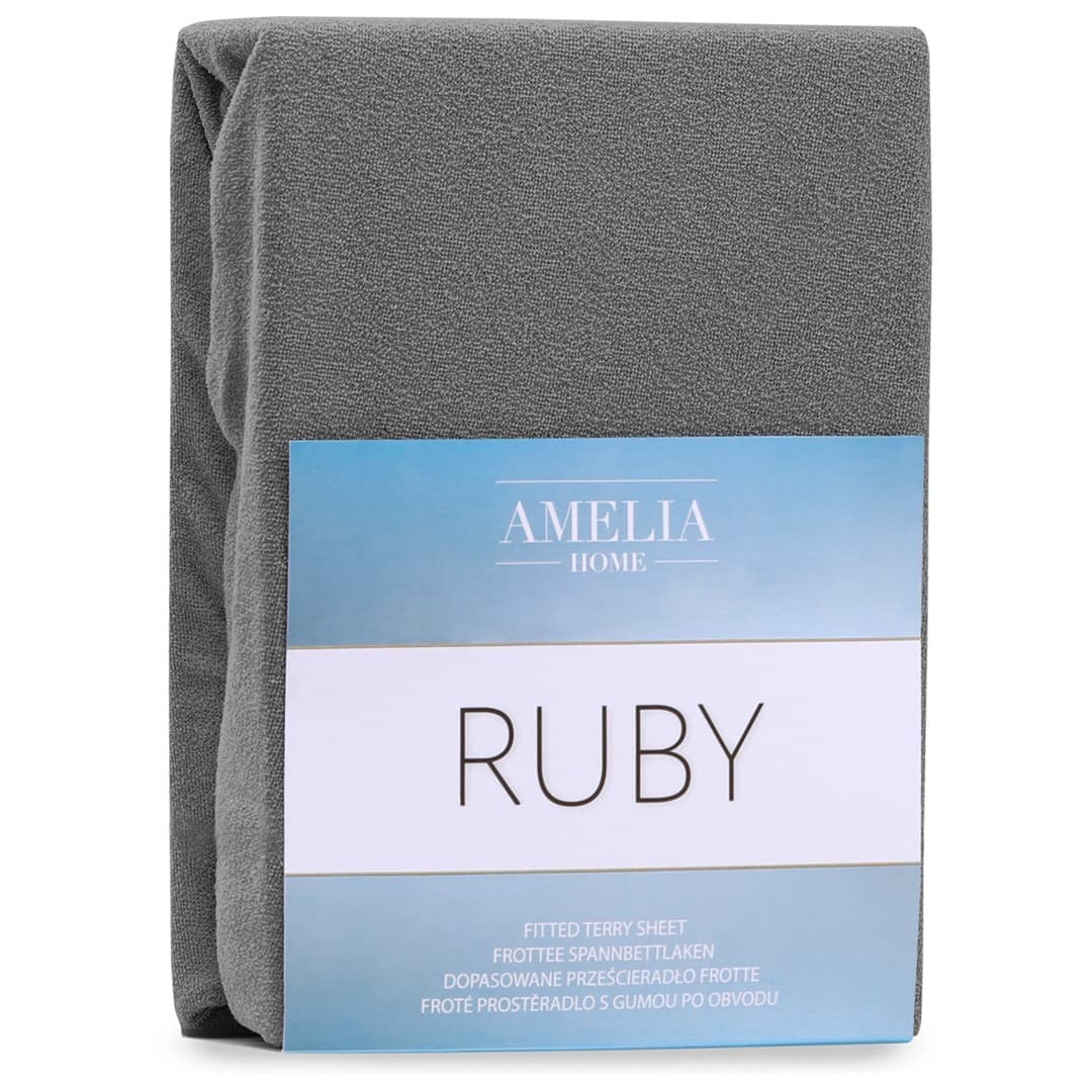 Restilo Froté prostěradlo s gumou AmeliaHome Ruby grafitové