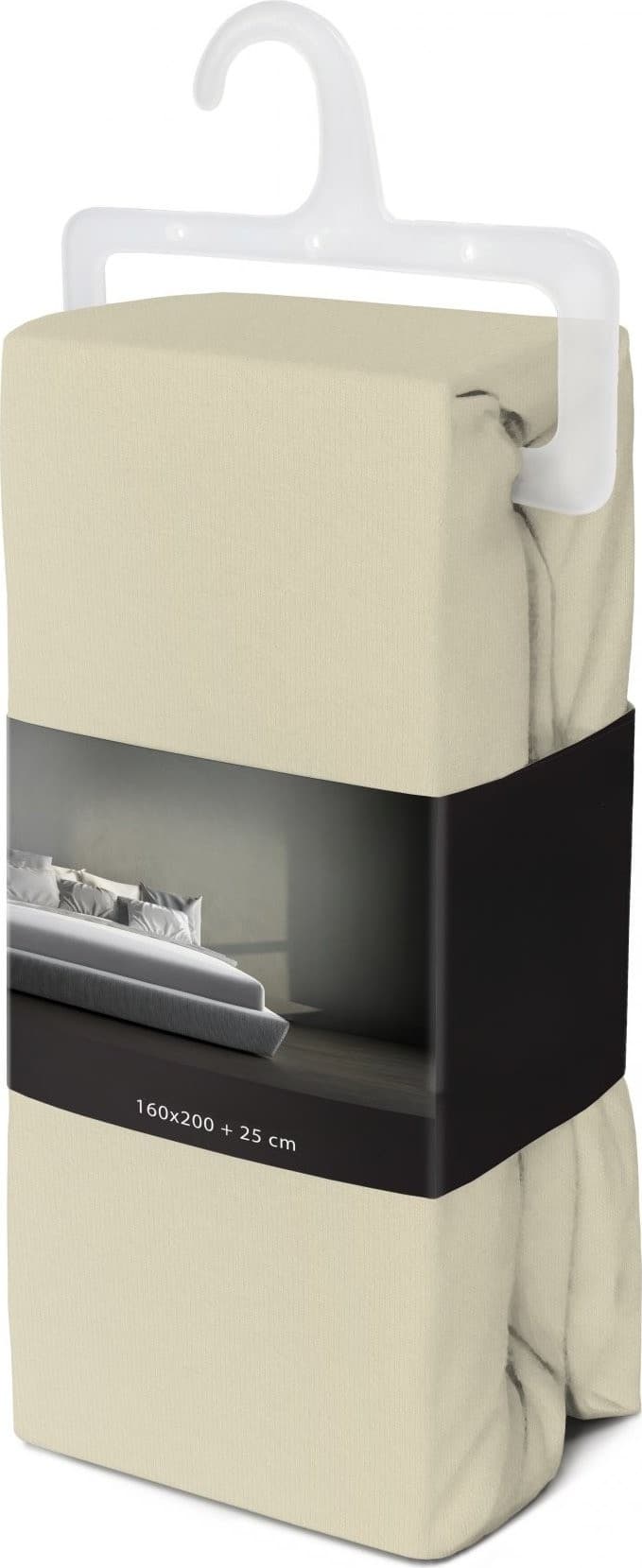 Faro Bavlněné saténové prostěradlo FASHION 160x200 + 25 cm béžové