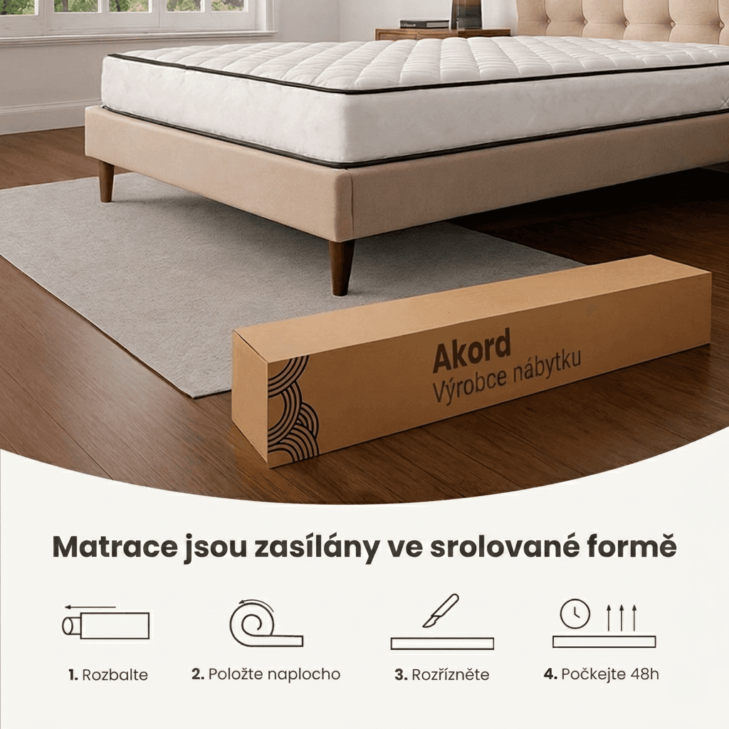 Ak furniture Pružinová matrace s povlakem Wolly 80x200 bílá 2