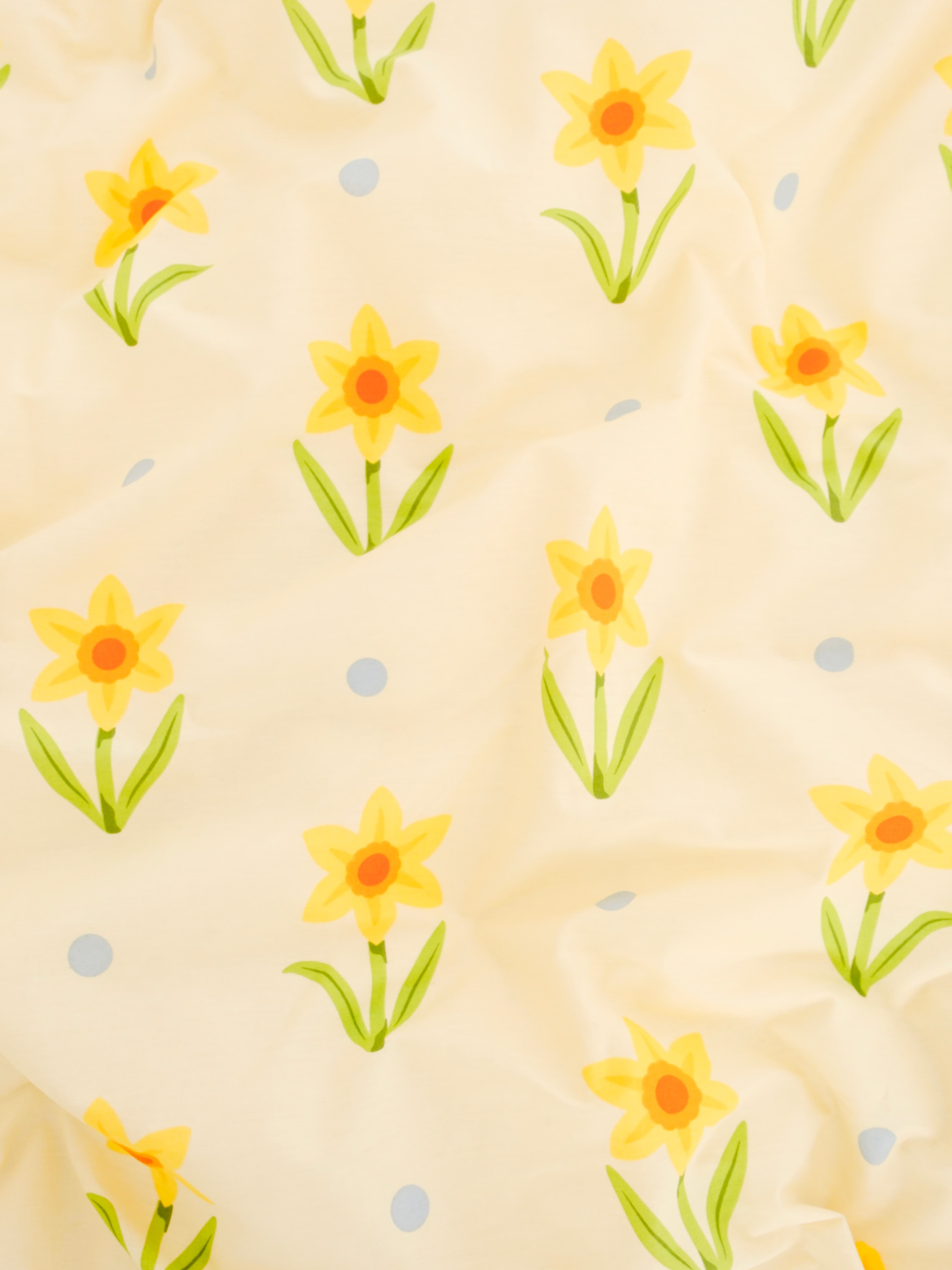 Bavlněný povlak na polštář Renforcé 40 x 40 cm - Narcis bíložluté 5