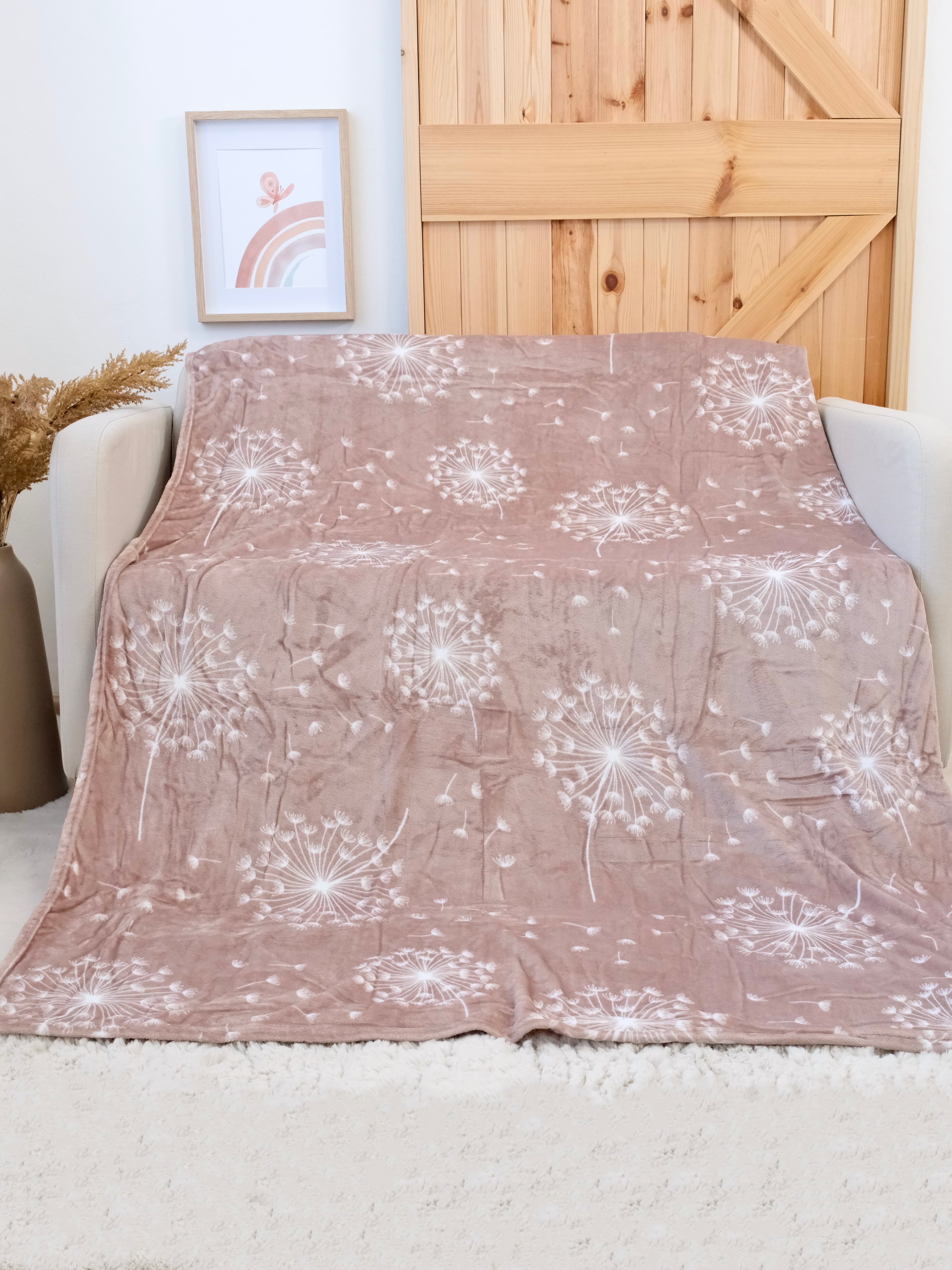 Deka mikroplyš Exclusive 150 × 200 cm - Pampelišky cappuccino 3