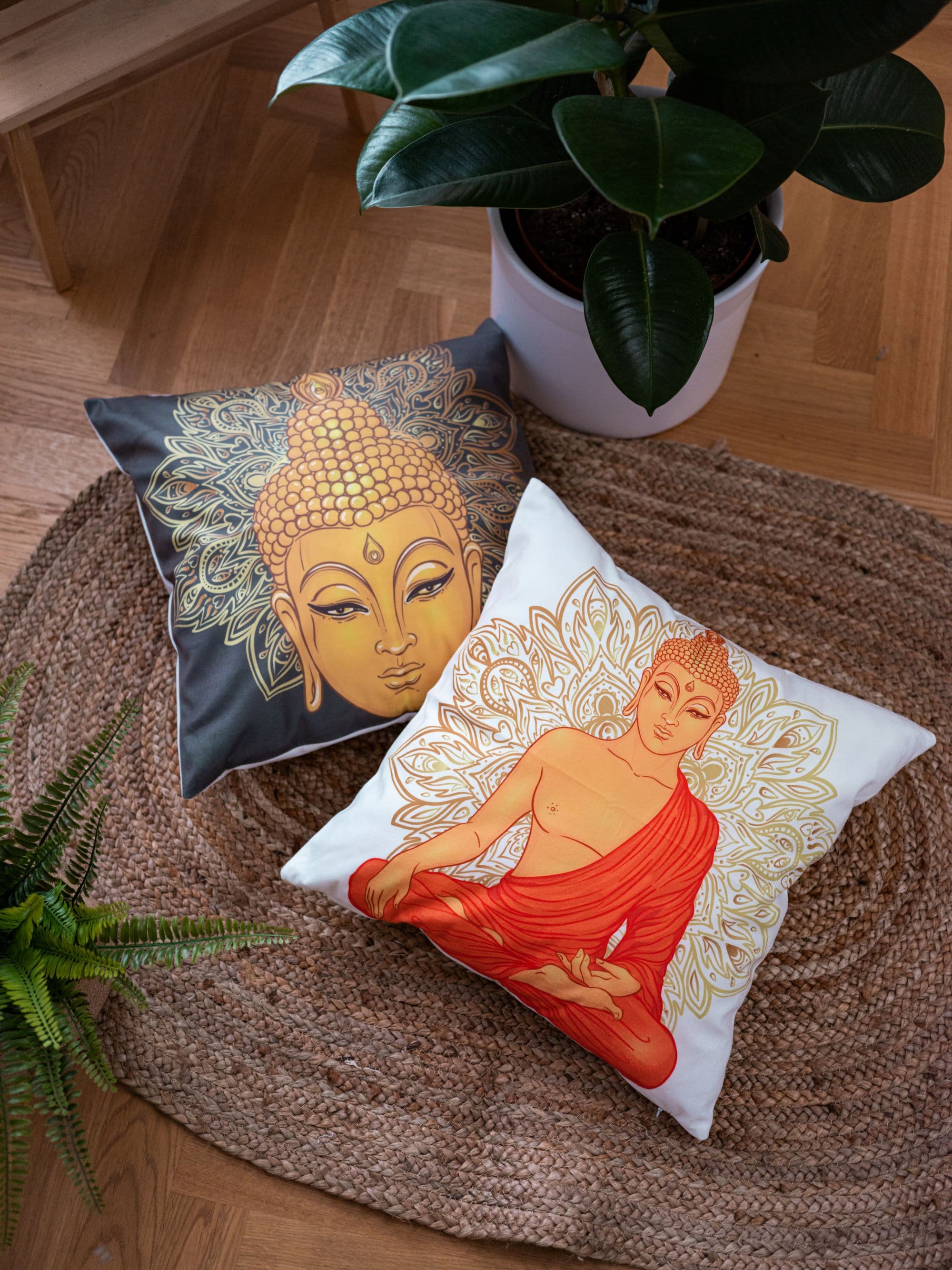 Povlak na polštář mikroplyš 45 x 45 cm - Buddha 8 3