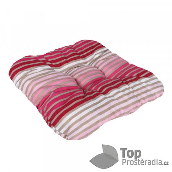 TOP Sedák s provázky 40x40 Růžové pruhy
