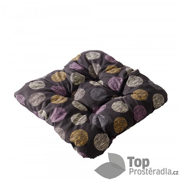 TOP Sedák s provázky 40x40 Černá kolečka