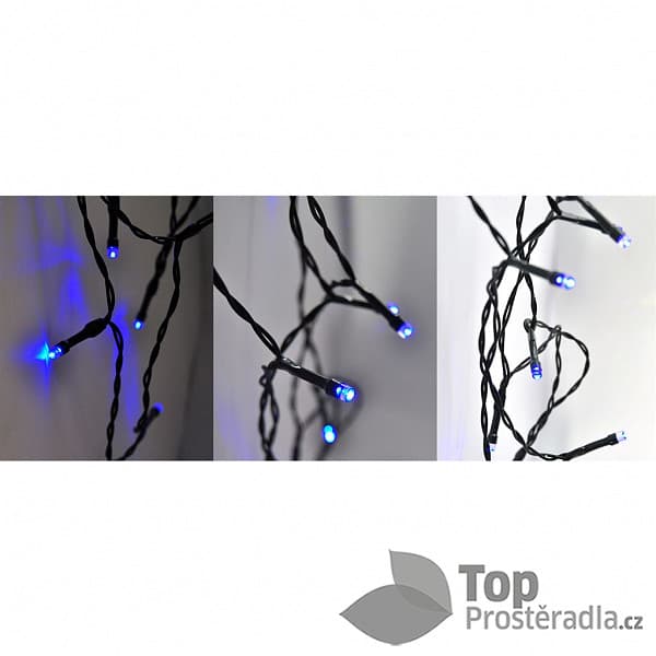 Solight LED vánoční řetěz, 3m, 20xLED, 3x AA, modré světlo, zelený kabel 2