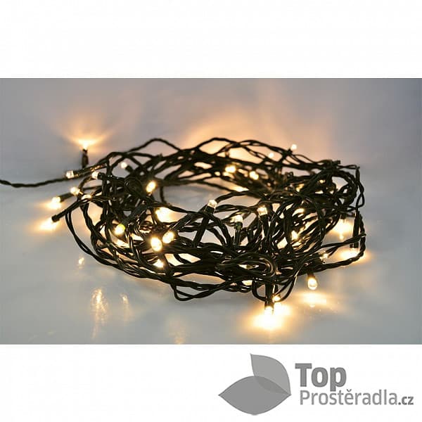 Solight LED vánoční řetěz, 500 LED, 50m, přívod 5m, IP44, teplá bílá