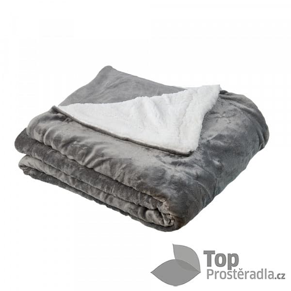 TOP Velká beránková deka 220x200 Tmavě šedá