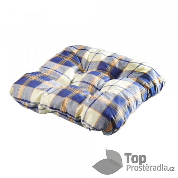 TOP Sedák s provázky 40x40 Modrá kostka
