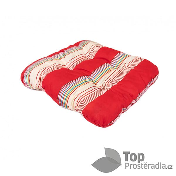 TOP Sedák s provázky 40x40 Červený pruh 2