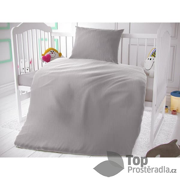TOP Dětské mušelínové 90x135+45x60 Světle šedé
