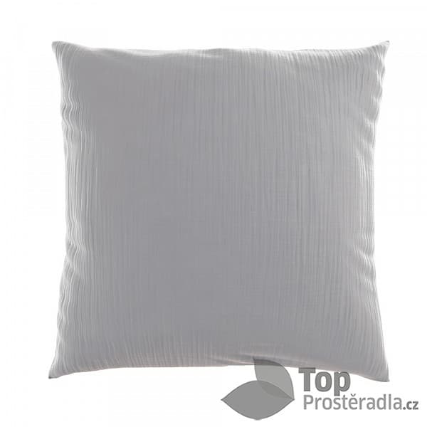 Mušelínový povlak na polštář 70x90 SVĚTLE ŠEDÝ