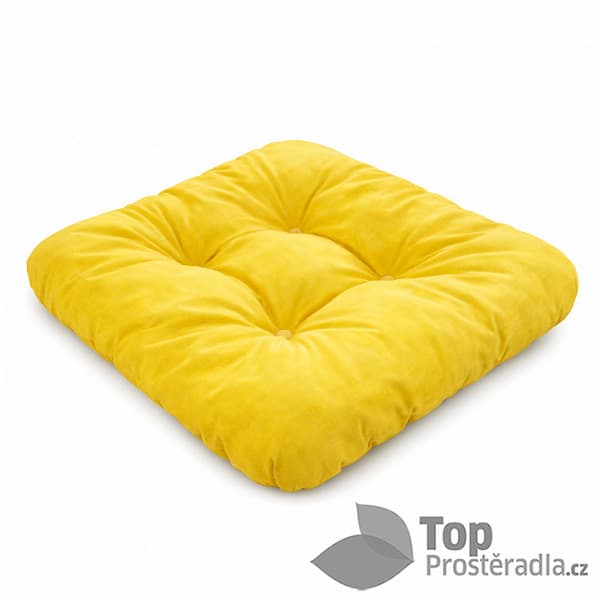 TOP Sedák s provázky 40x40 Žlutý