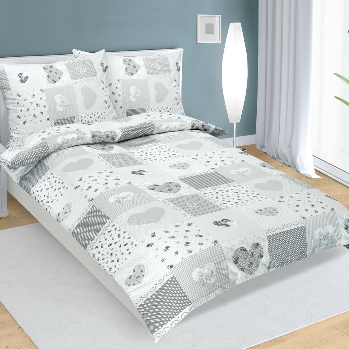 Bellatex Bavlněné povlečení Srdce patchwork