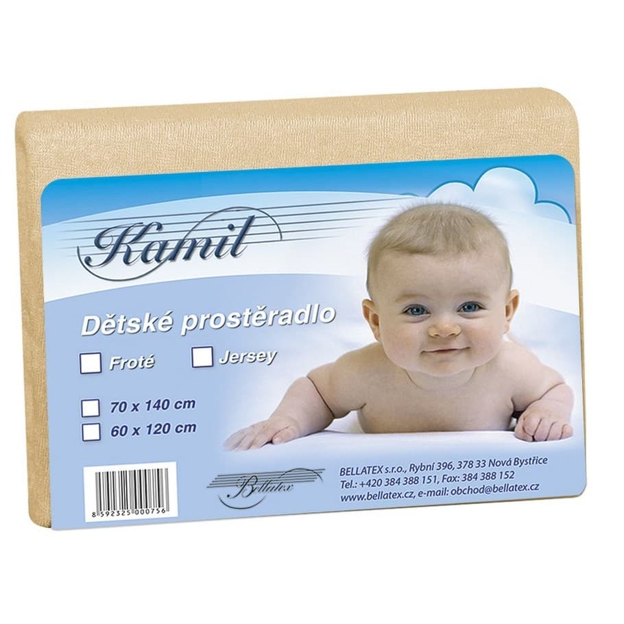Bellatex Dětské froté prostěradlo, béžová