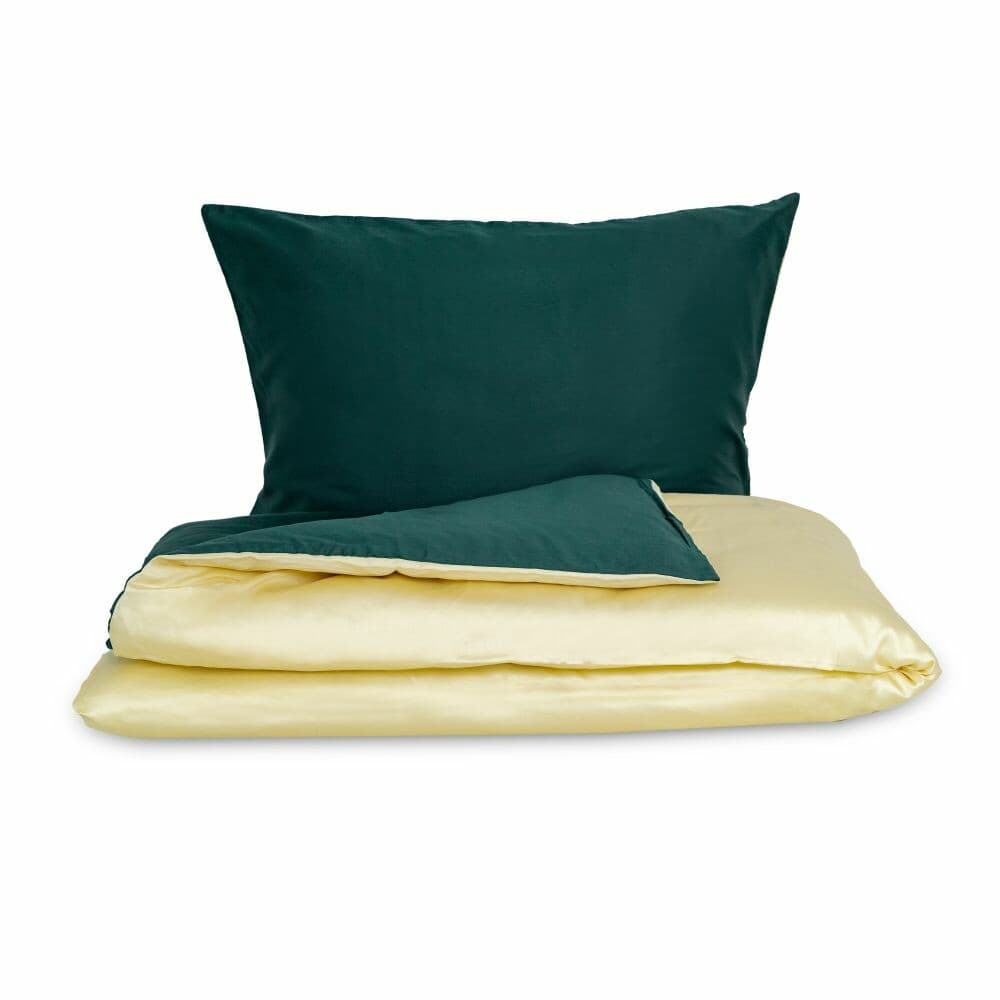 Kvalitex Saténové povlečení Luxury Collection tm. zelená/smetanová